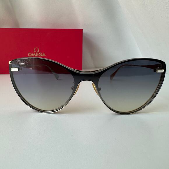 Omega Cat Eye Sunglasses - Gold/Black/Brown Gradient - Quiet Luxury, Designer main image 7